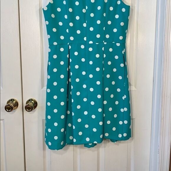 VINTAGE R&K GREEN w WHITE POLKA DOTS SIZE 14 - Picture 6 of 6